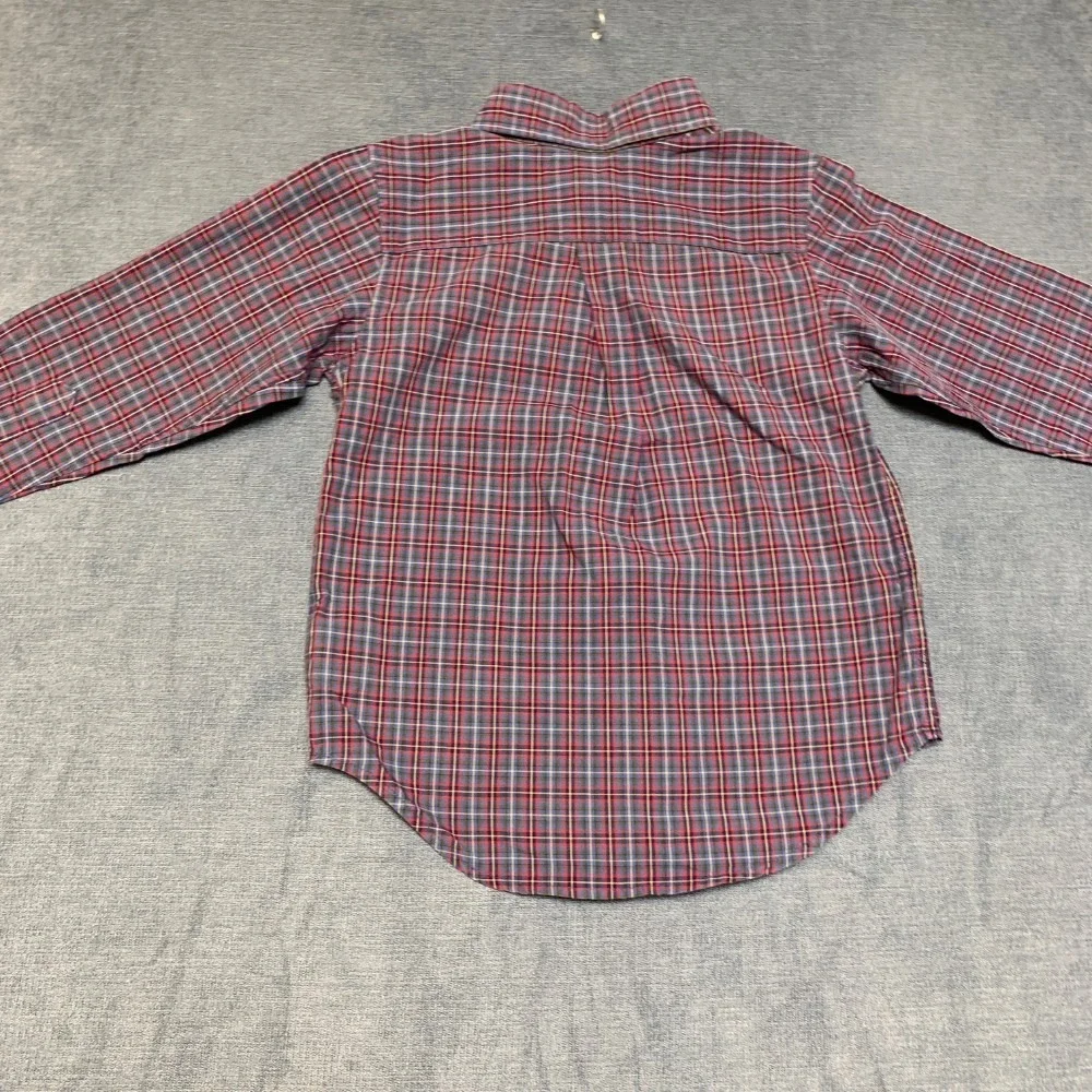 Ralph Lauren Shirt Toddler Boys 3/3T Red Blue Plaid Long Sleeve Button Down